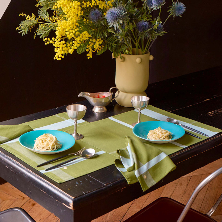 Set van 2 placemats La nonna Pistacchio 40 X 50 X 1