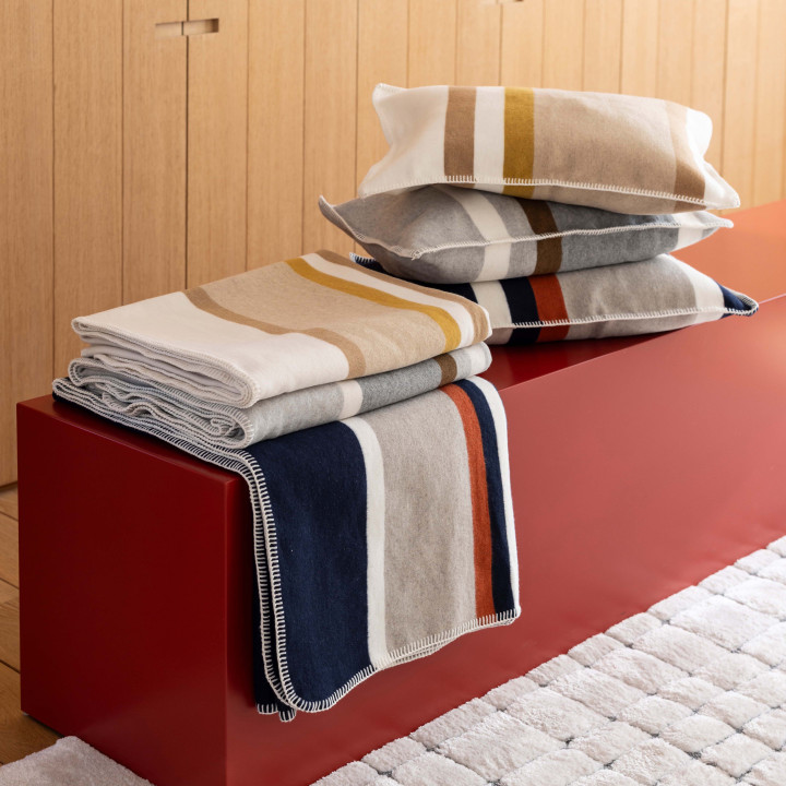 Plaid jacquard reciclado Gioia Ivoire 140 X 185