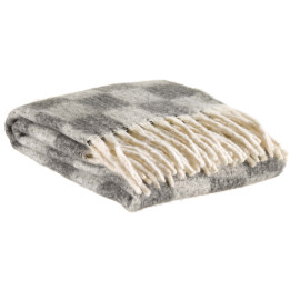 Gerecycled geruite plaid Isabel Ardoise 130 X 160