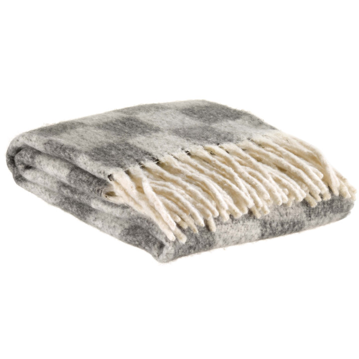Plaid reciclado damero Isabel Ardoise 130 X 160