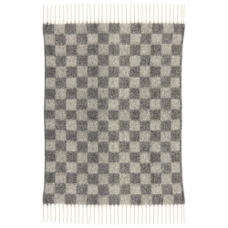 Gerecycled geruite plaid Isabel Ardoise 130 X 160