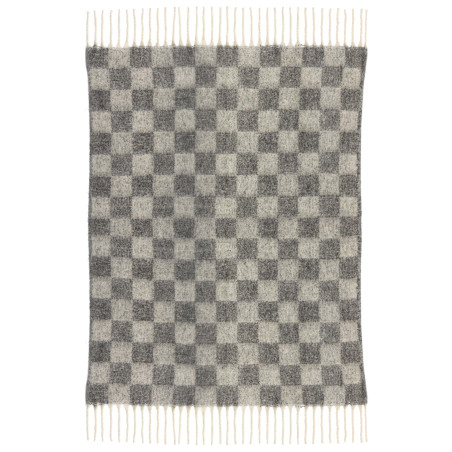 Gerecycled geruite plaid Isabel Ardoise 130 X 160