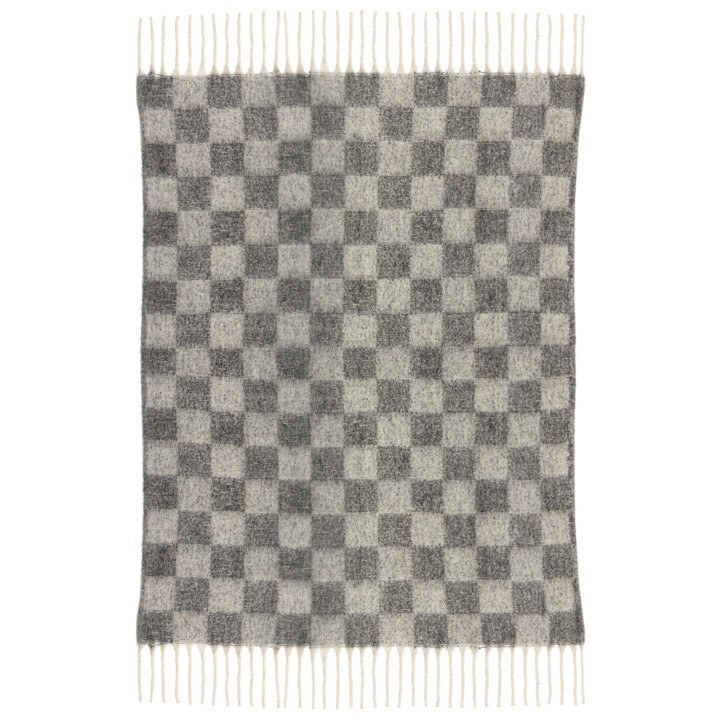 Plaid reciclado damero Isabel Ardoise 130 X 160