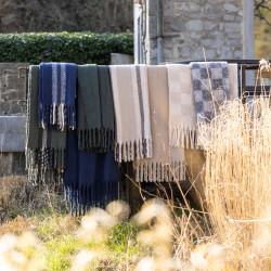 Plaid reciclado damero Isabel Ardoise 130 X 160