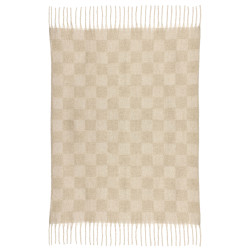 Plaid recyclé Isabel damier Nuage 130 x 160