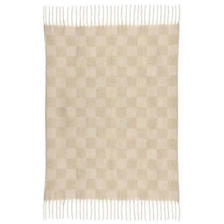 Plaid recyclé Isabel damier Nuage 130 x 160