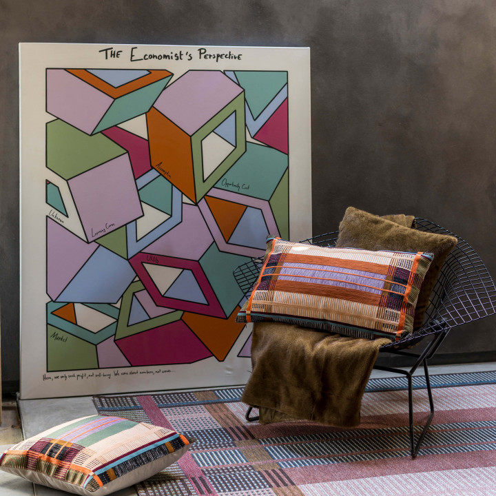 Coussin brodé Kaël Multico 45 x 45