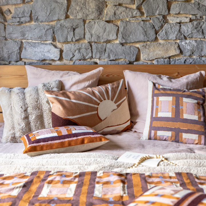 Almofada estampada Taho Cuivre 45 X 45