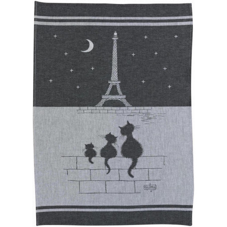 Jacquard-Geschirrtuch Chats Tour Eiffel Ombre 50 X 70