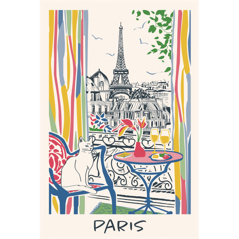 Strofinaccio Fenêtre sur Paris Écru 48 X 72