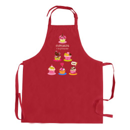 Gerecyclede keukenschort zonder zak Cupcake Rouge 72 X 90