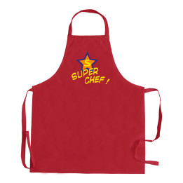 Grembiule da cucina adulto senza tasca riciclato Super Chef Rouge 72 X 90