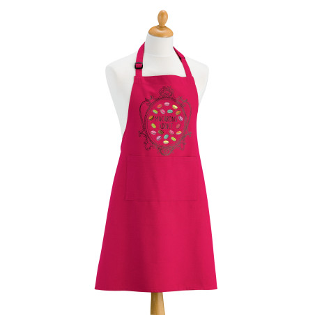 Recycelte Küchenschürze Macarons Addict Rose 72 X 90