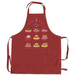 Avental de cozinha sem bolso reciclado French Pâtisserie Rouge 72 X 90