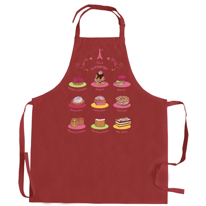 Gerecyclede keukenschort zonder zak French Pâtisserie Rouge 72 X 90
