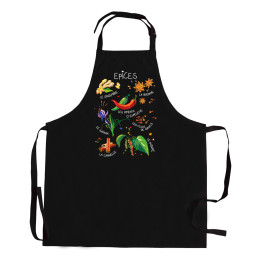 Recycelte Küchenschürze ohne Tasche Épices Noir 72 X 90