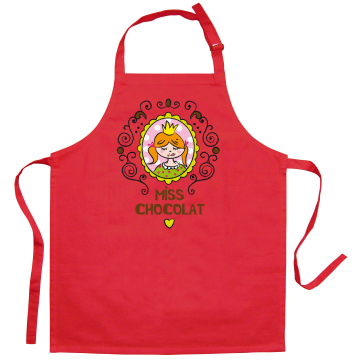 Grembiule da cucina per bambini riciclato Miss Chocolat Rouge 52 X 63