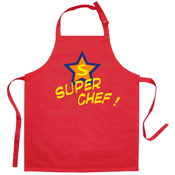Tablier de cuisine enfant Super Chef recyclé Rouge 52 x 63