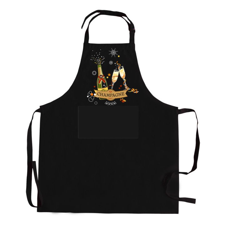 Tablier de cuisine Champagne recyclé Noir 72 x 90