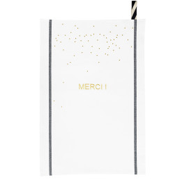 Paño de cocina Merci Or Blanc 50 X 70