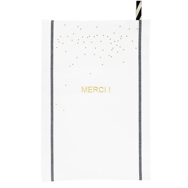 Paño de cocina Merci Or Blanc 50 X 70
