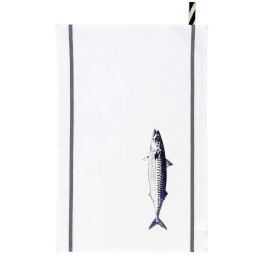 Pano de cozinha Maquereau Bright Blue Blanc 50 X 70