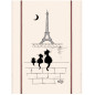 Grand Torchon Dubout Chats Tour Eiffel Ecru 60 X 80