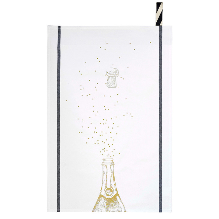 Pano de cozinha Party Or Blanc 50 X 70