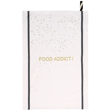 Strofinaccio da cucina Food Addict Or Blanc 50 X 70