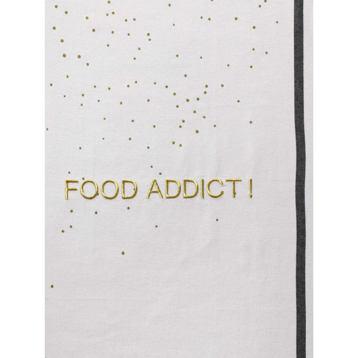 Paño de cocina Food Addict Or Blanc 50 X 70