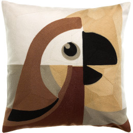 Coussin brodé Loro Naturel 45 x 45