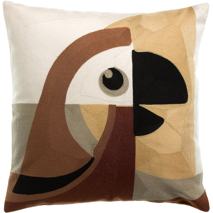Almofada bordada Loro Naturel 45 X 45
