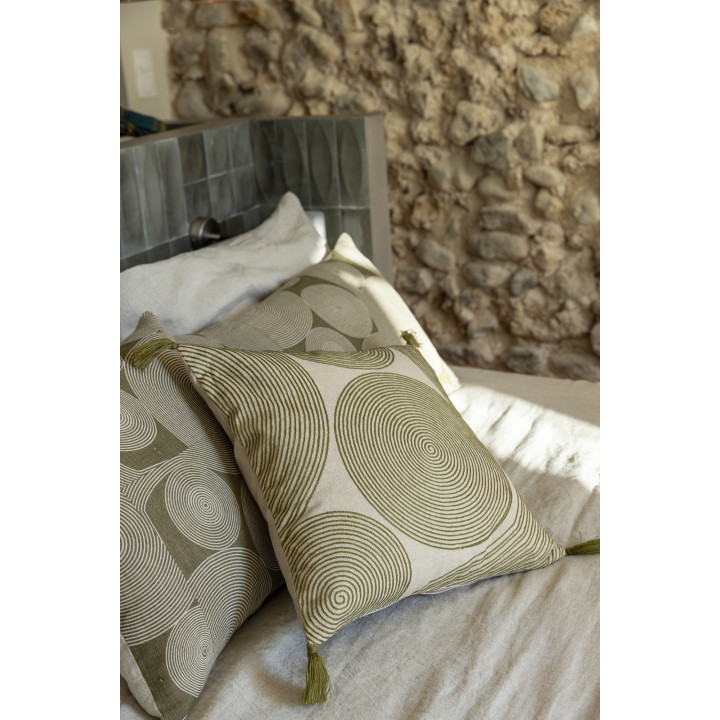 Cuscino ricamato Tito Naturel 45 X 45