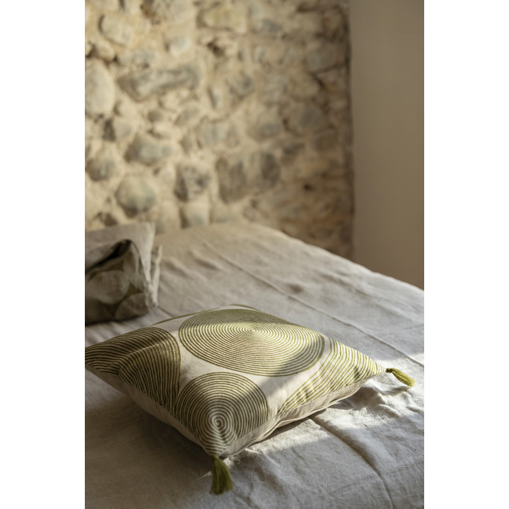 Coussin brodé Tito Naturel 45 x 45