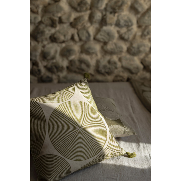 Coussin brodé Tito Naturel 45 x 45