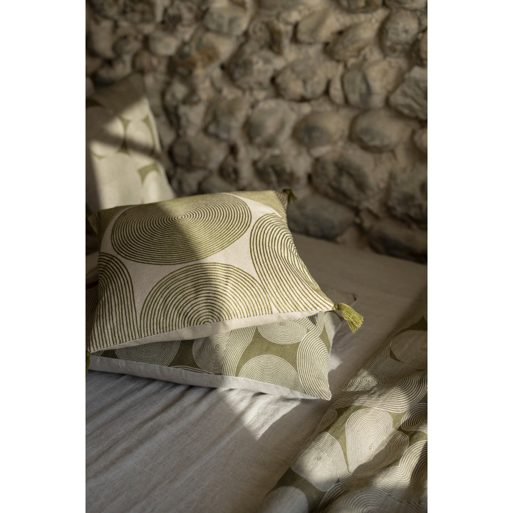 Coussin brodé Tito Naturel 45 x 45
