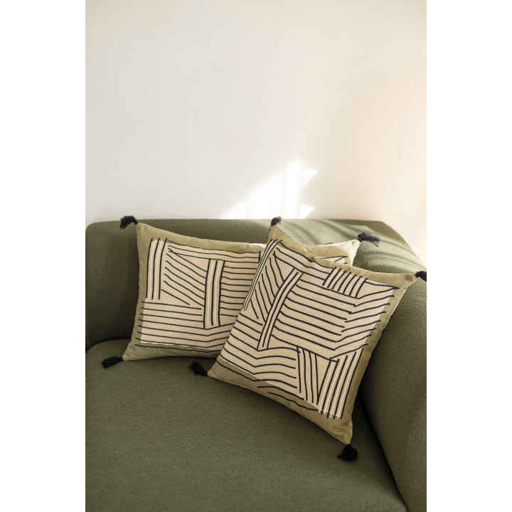 Almofada bordada Kori Cèdre 45 X 45