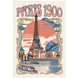 Torchon Paris Expo universelle Ecru 48 x 72