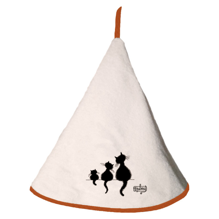 Toalla de manos Dubout 3 chats Ivoire Diameter 60