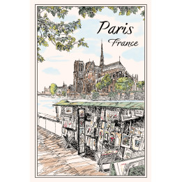 Pano de cozinha Quai Notre Dame Écru 48 X 72