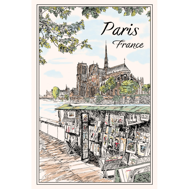 Pano de cozinha Quai Notre Dame Écru 48 X 72