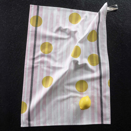 Gestreepte keukendoek Citron Jaune 50 X 70