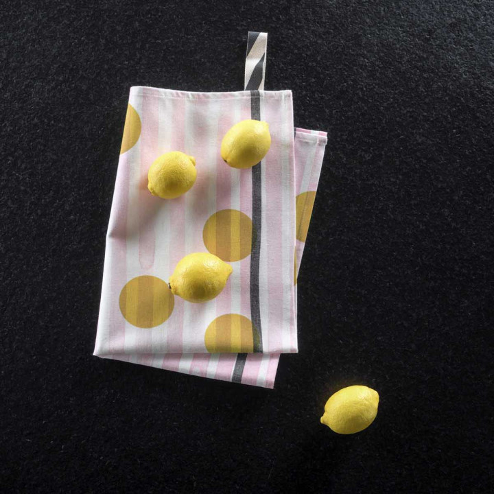 Strofinaccio a righe Citron Jaune 50 X 70
