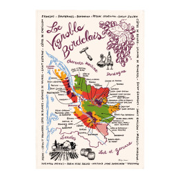Theedoek La carte des Bordeaux Écru 48 X 72