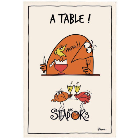 Geschirrtuch Shadoks À table Écru 48 X 72