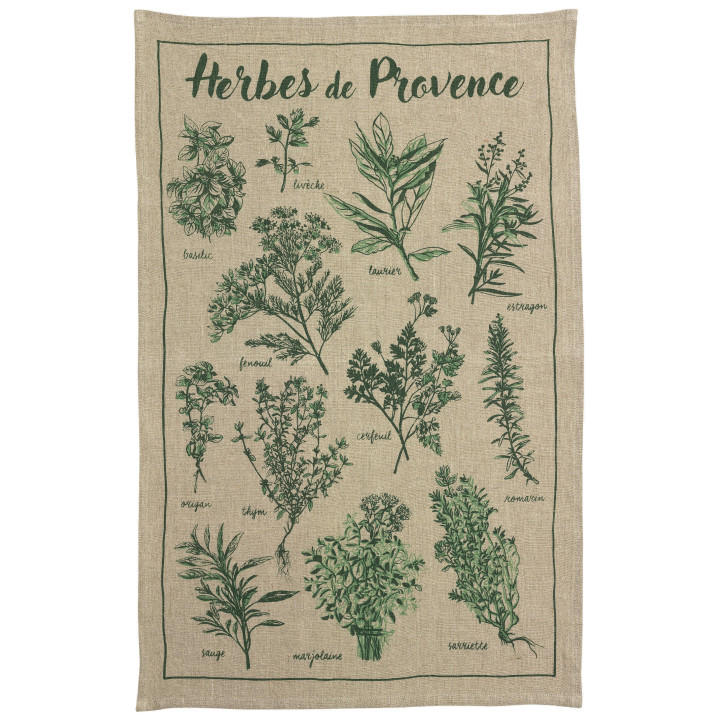 Leinen-Geschirrtuch Les herbes Naturel 45 X 70