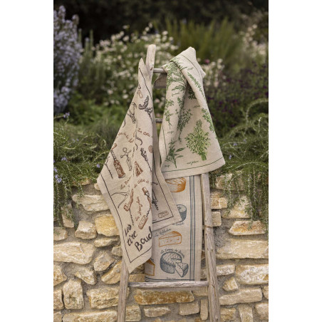 Leinen-Geschirrtuch Les herbes Naturel 45 X 70
