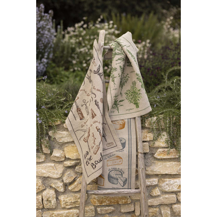 Leinen-Geschirrtuch Les herbes Naturel 45 X 70