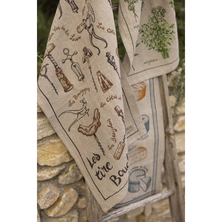 Strofinaccio in lino Les herbes Naturel 45 X 70