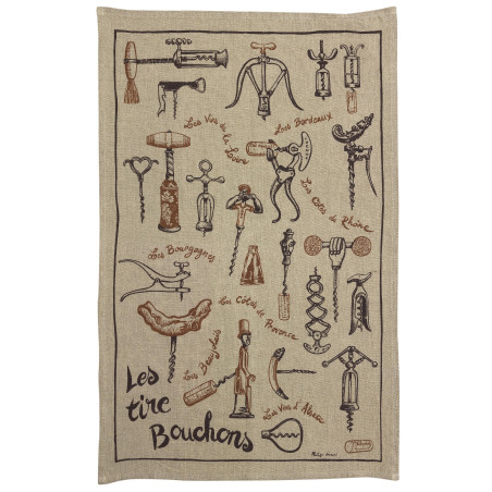 Linnen theedoek Les sommeliers Naturel 45 X 70